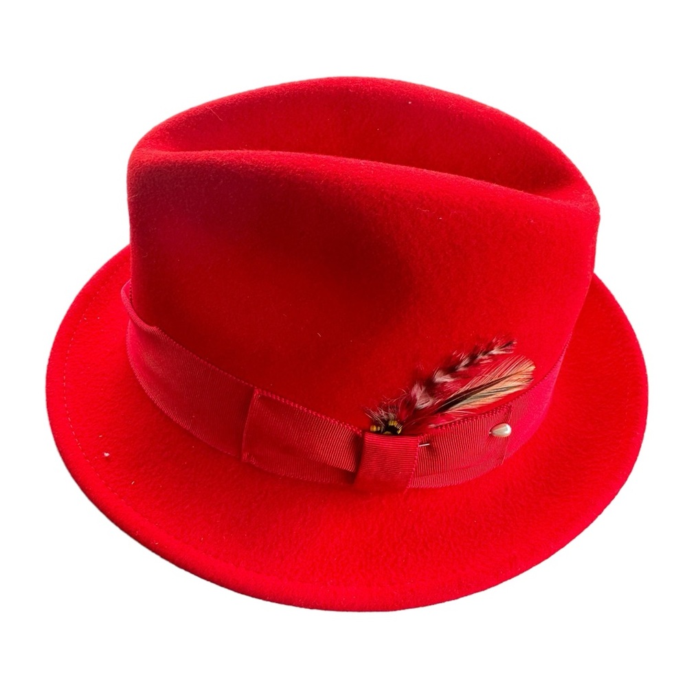 Lite felt red fedora